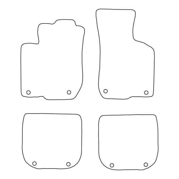 Set med golvmattor i velour som passar Audi A3 I 8L FL 2000-2003 - svarta detaljer