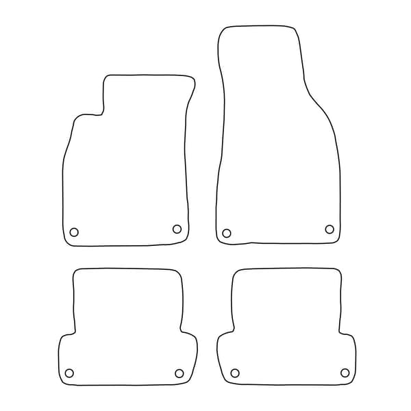 Set med golvmattor i velour för Audi A4 II/III B6/B7 2000-2007 - svarta detaljer