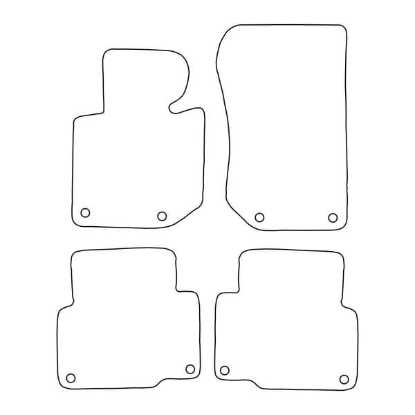 Sæt med velourmåtter til BMW 3-serie E36 Sedan/Touring 1990-1999 - sorte detaljer