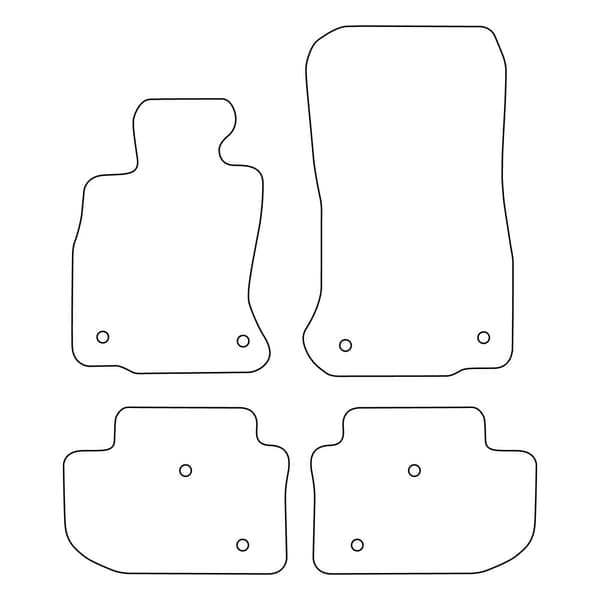 Set med velourmattor som passar BMW 6-serie Gran Coupé F06 X-drive 2011-2018 - svarta detaljer