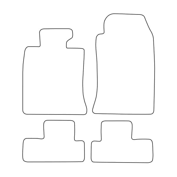 Set med golvmattor i velour som passar BMW Mini Cooper R50 I 2001-2006 - svarta detaljer