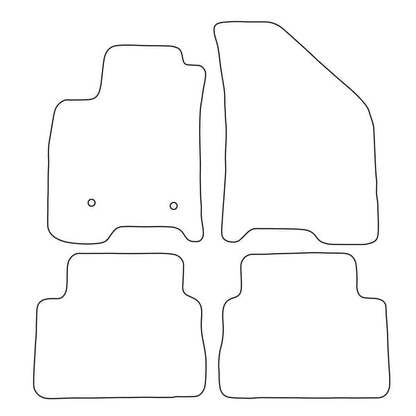 Set med golvmattor i velour som passar Chevrolet Aveo I 2003-2007 - svarta detaljer
