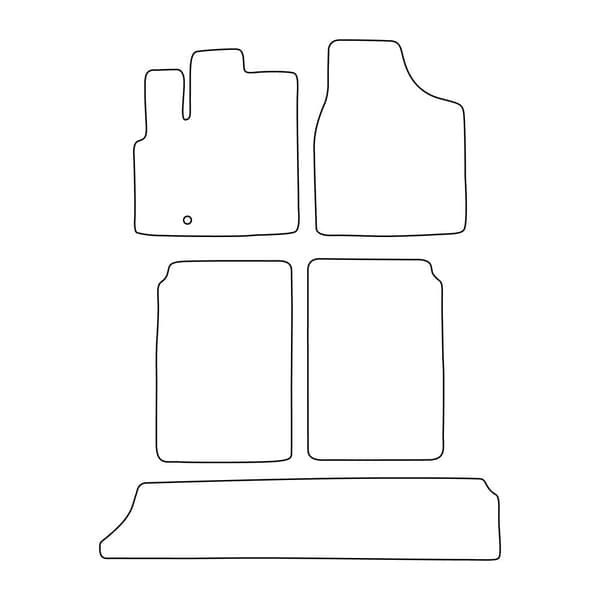 Set med golvmattor i velour för Chrysler Grand Voyager V 2006-2010 (före lyft) - svarta detaljer