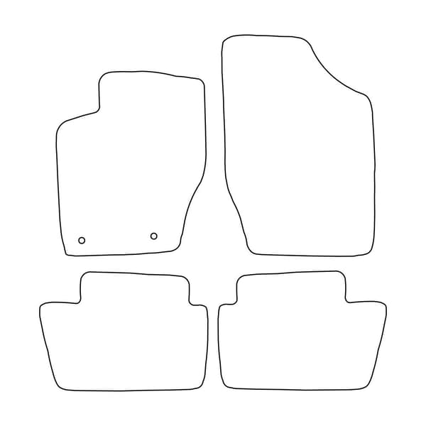 Set med velourmattor som passar Citroën C4 I 2004-2010 - svarta detaljer