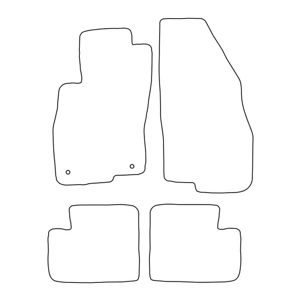 Set med velourmattor som passar Fiat Albea 2002-2010 - svarta detaljer