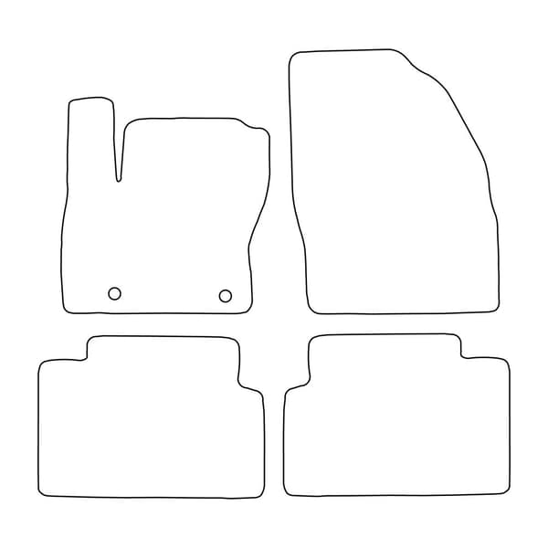 Sæt med velourmåtter, der passer til Ford Kuga I 2008-2011 - sorte detaljer