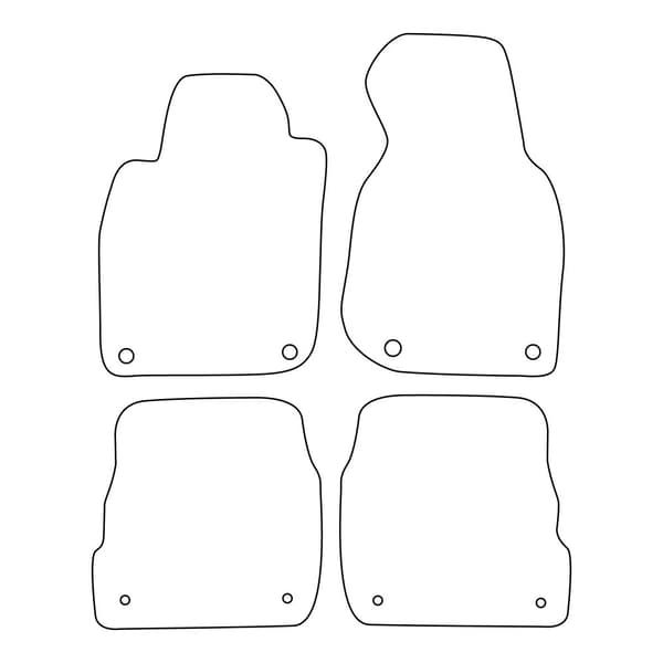Set med velourmattor för Audi A6 II C5 2002-2004 - blå detaljer