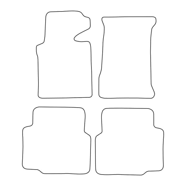 Set med golvmattor i velour som passar BMW 3-serie E36 Cabrio 1990-1999 - blå detaljer