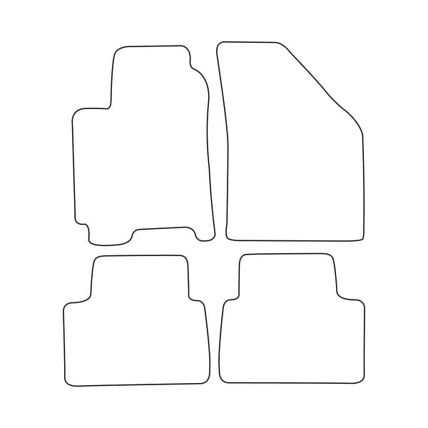 Täydellinen velour-lattiamattosetti Chevrolet Aveo II 2005-2011 - siniset koristeet