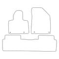 Miniatyrbild 2 av 9: Set med velourmattor för Citroën C5 II 2008-2017 - blå detaljer