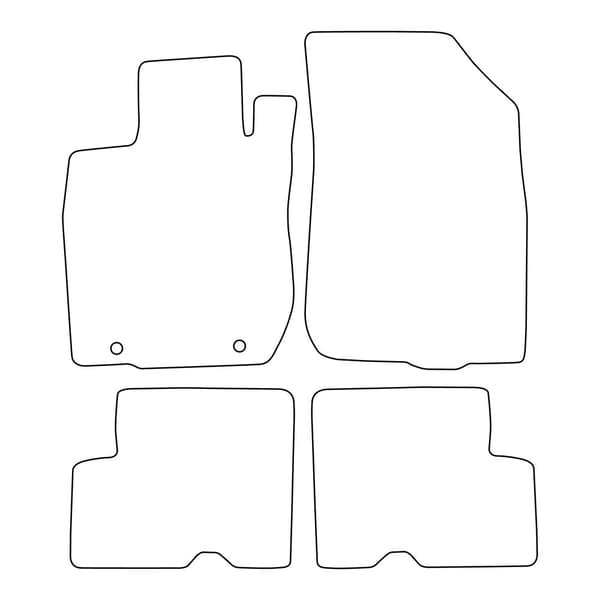 Set med velourmattor som passar Dacia Duster I 2010-2017 - blå lister