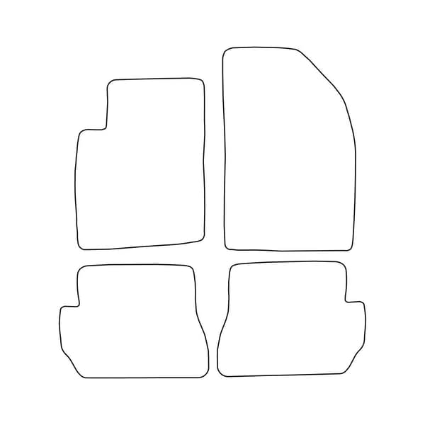 Velour-matot Ford Fiesta V MK6 -korjaamolle 2005-2008 - siniset reunukset