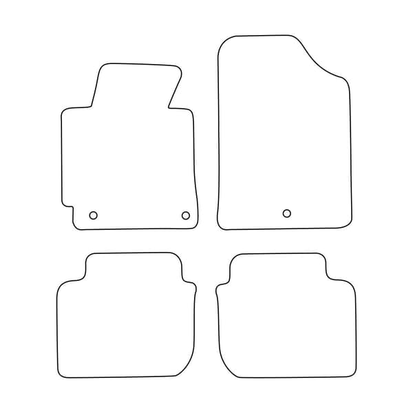 Velour-lattiamatot Hyundai Elantra V 2011-2016 - siniset reunukset