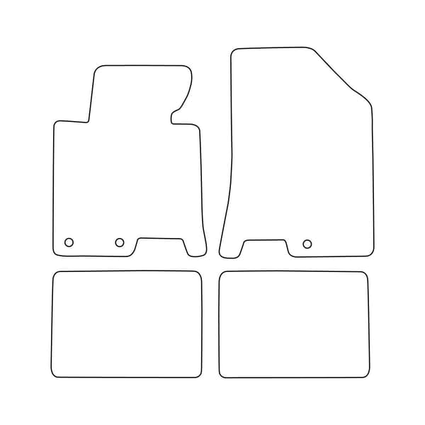 Set med golvmattor i velour som passar Hyundai i40 2011-2019 - blå detaljer