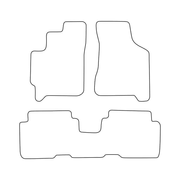 Komplett set velourmattor för Kia Carens II 5-sits 2002-2006 - blå lister