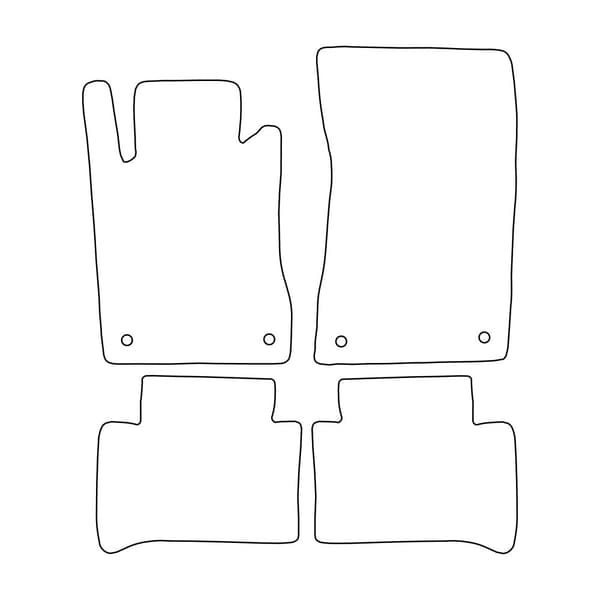 Velour-lattiamatot Mercedes E-klass W211 2002-2009 - siniset koristeet