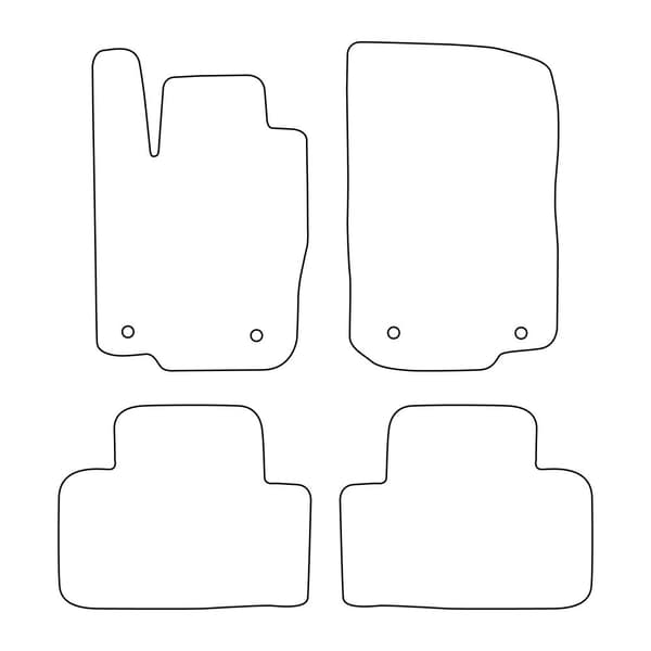 Set med golvmattor i velour som passar Mercedes ML-klass W166 2011-2015 - blå detaljer