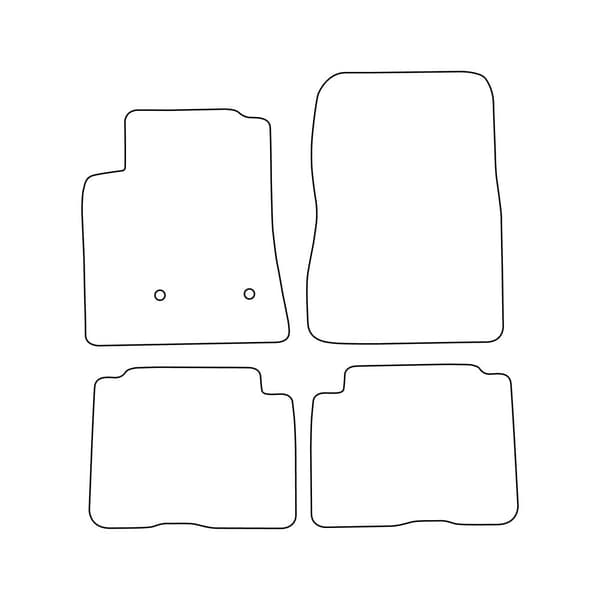 Set med golvmattor i velour som passar Mitsubishi Pajero IV 2007-2021 5-dörrars - blå detaljer