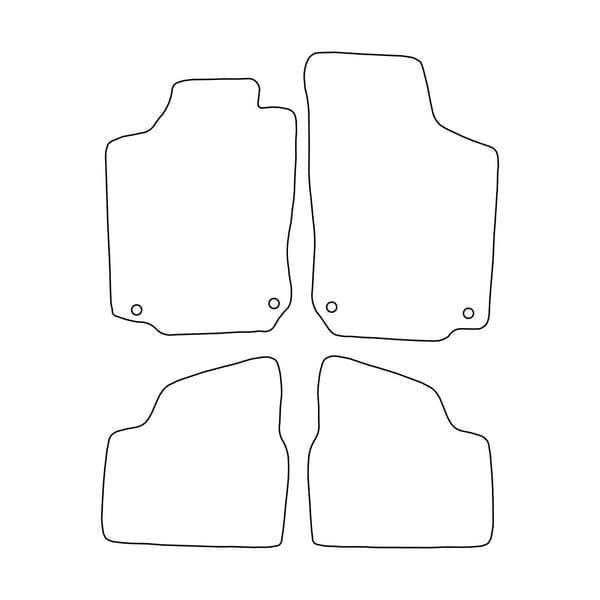 Komplett set med velourmattor som passar Opel Corsa C 2000-2006 - blå detaljer