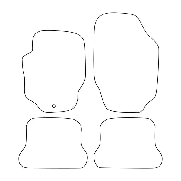 Set med velourmattor som passar Peugeot 307 CC 2003-2004 - blå lister
