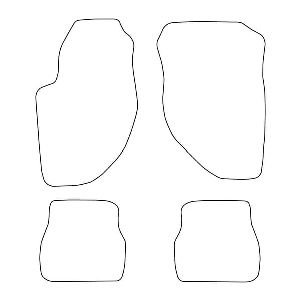 Set med golvmattor i velour som passar Alfa Romeo 166 1998-2007 - röda detaljer