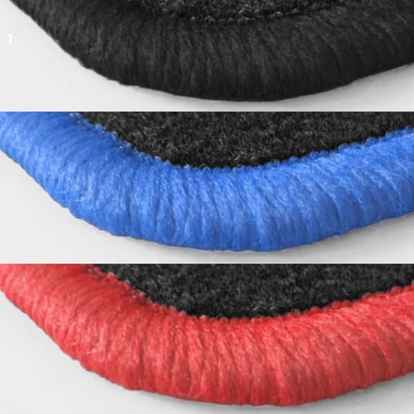 Set med golvmattor i velour för Audi A3 II 8P 2003-2013 - röda detaljer