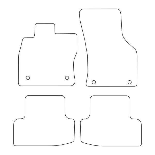Set med velourmattor för Audi A3 IV 8Y Sportback 2020- - röda detaljer