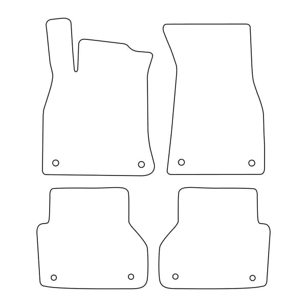 Set med velourmattor som passar Audi A6 V C8 Avant 2018- - röda detaljer