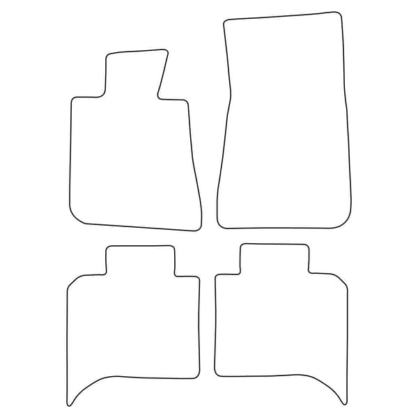 Set med golvmattor i velour som passar BMW 5-serie E28 1981-1991 - röda detaljer