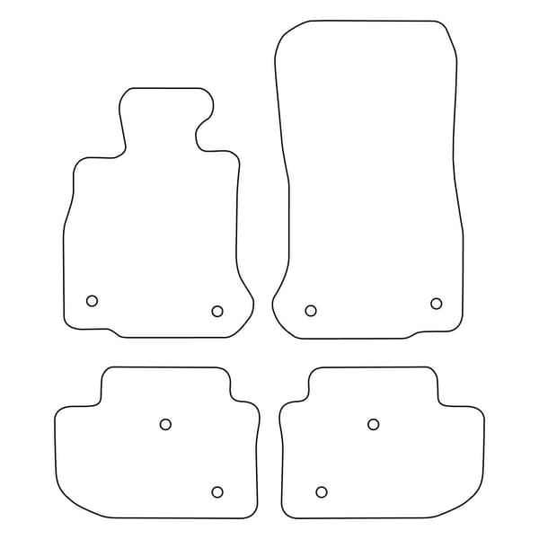 Set med golvmattor i velour som passar BMW 6-serie Gran Coupé F06 2011-2018 - röda detaljer