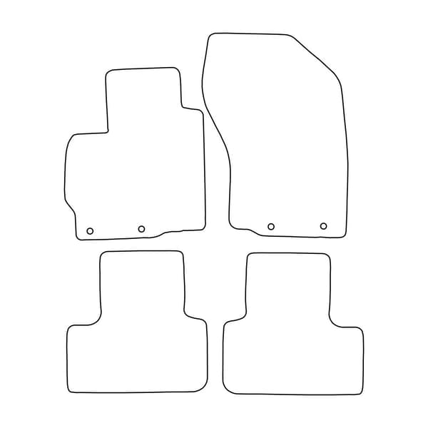 Velour-matot Citroen C4 Aircross 2012-2017 - punaiset reunukset