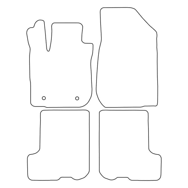 Set med velourmattor som passar Dacia Sandero Stepway II 2018- - röda detaljer