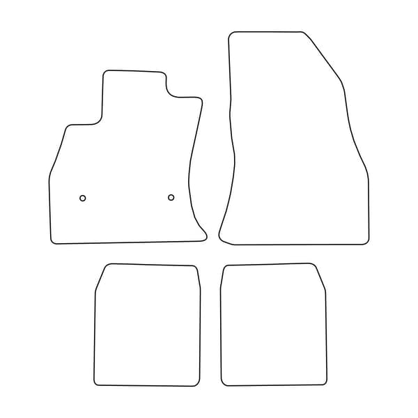 Set med golvmattor i velour som passar Fiat 500L 2012- - röda detaljer