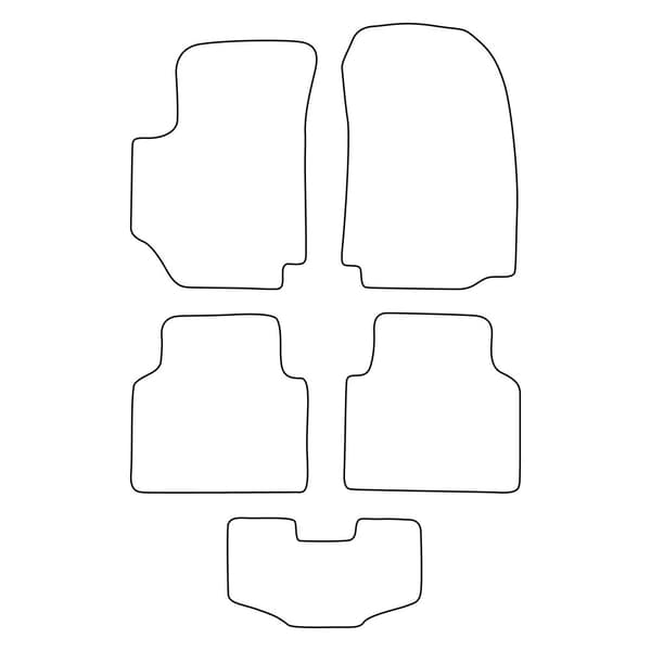 Set med velourmattor som passar Fiat Croma 2005-2011 - röda detaljer