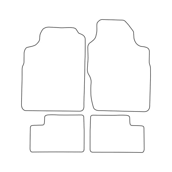 Set med velourmattor som passar Ford Escort V 3-dörrars 1990-1995 - röda detaljer