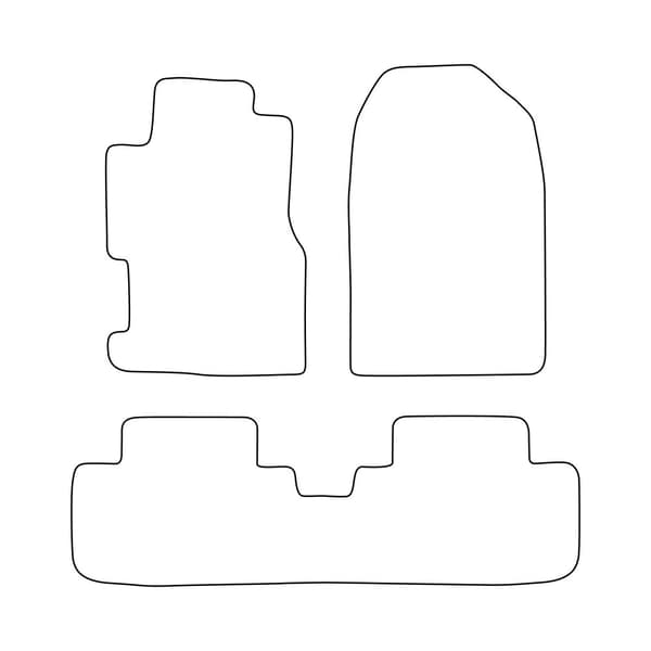 Set med velourmattor som passar Honda Civic VII 4-dörrars 2000-2005 - röda detaljer