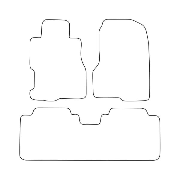 Set med golvmattor i velour som passar Honda Civic VII 5-dörrars 2001-2005 - röda detaljer