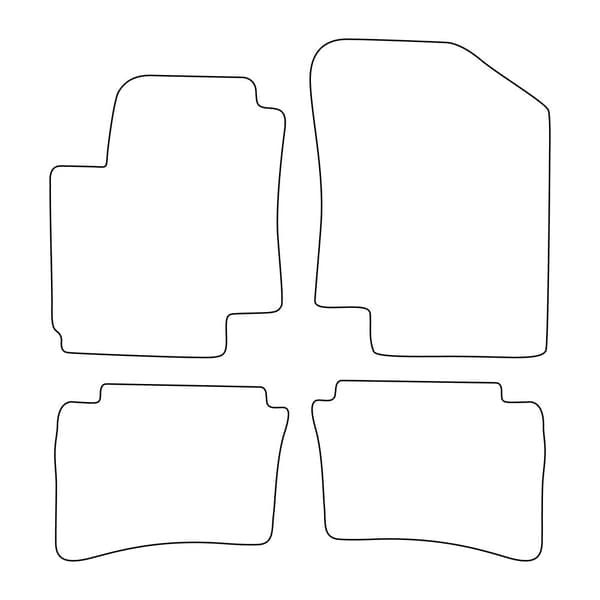 Set med velourmattor som passar Hyundai i20 I 2009-2015 - röda detaljer