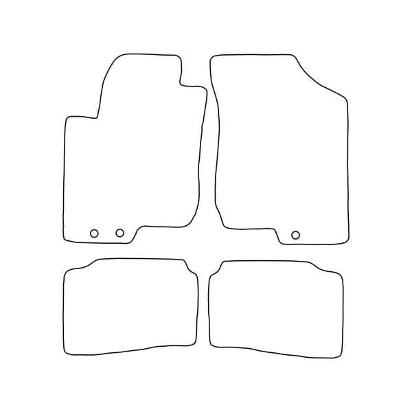 Velour-matot Hyundai i30 I 2007-2012 - punaiset reunukset
