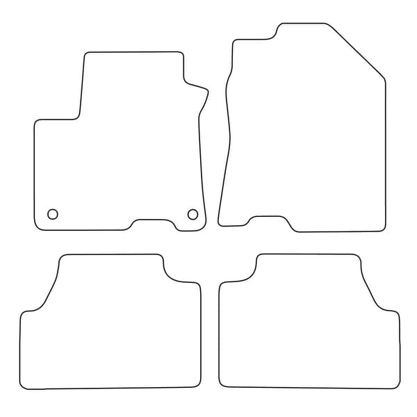 Set med golvmattor i velour som passar Hyundai Kona Electric I 2018-2023 - röda detaljer