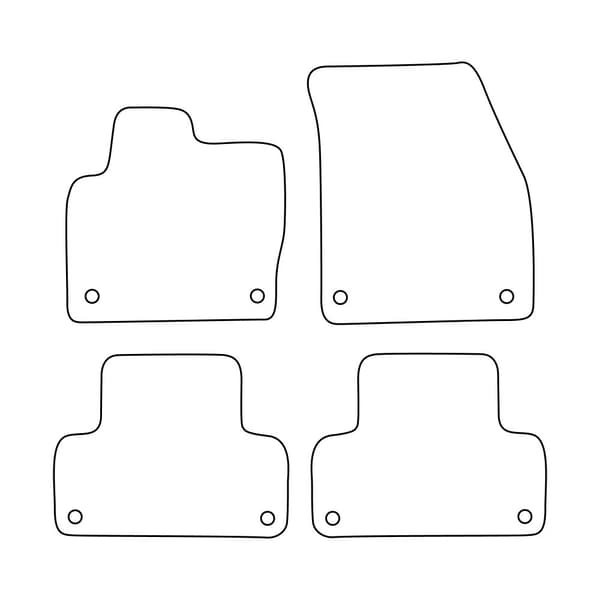 Komplett set velourmattor för att passa Land Rover Range Rover Evoque I 2011-2018 - röda detaljer