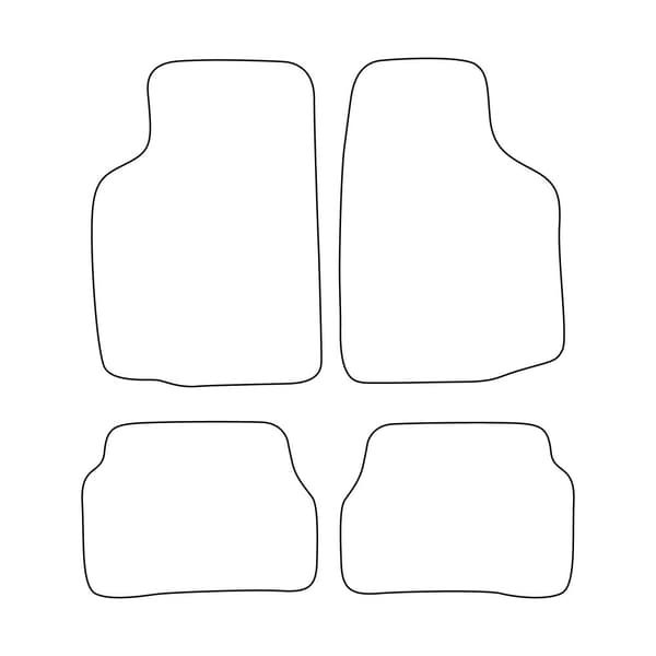 Set med golvmattor i velour som passar Mazda 626 1982-1987 - röda detaljer