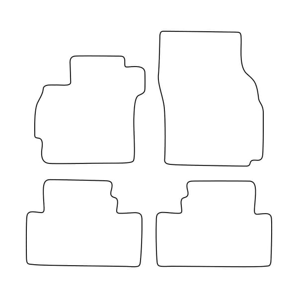 Set med golvmattor i velour som passar Mazda Premacy II 2005-2010 5-sits - röda detaljer