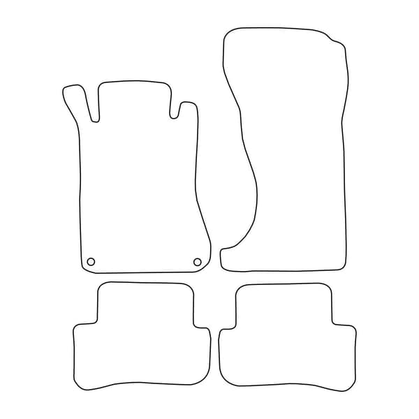 Veluurilattiamatot Mercedes C-klass W203 4-matic 2000-2006 - punaiset reunukset