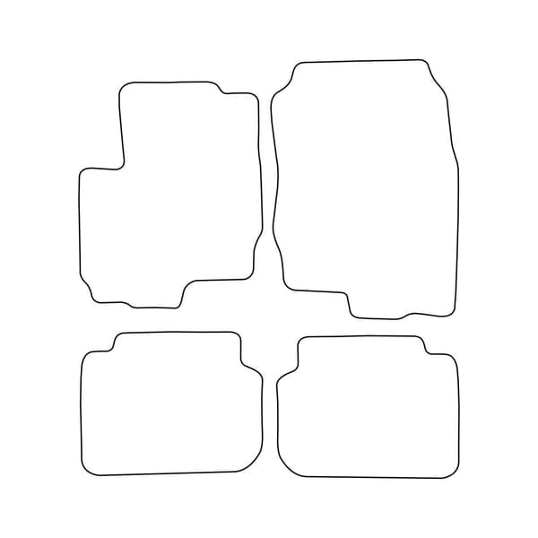 Set med velourmattor för Mitsubishi Colt VI 2005-2012 5-dörrars - röda detaljer