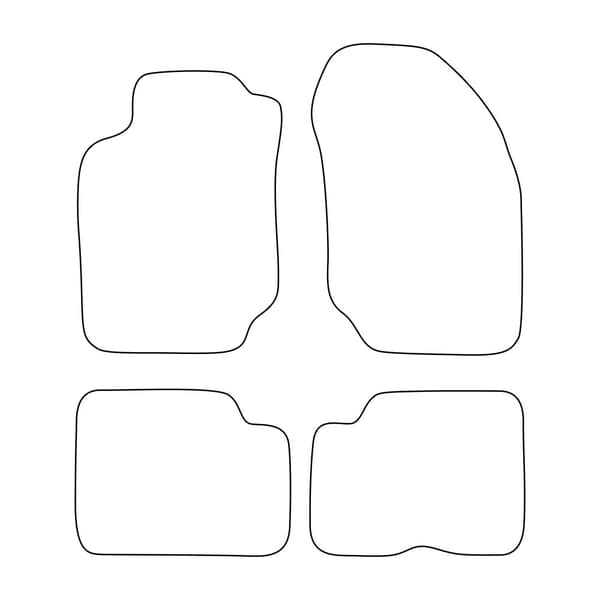 Veluurilattiamatot Nissan Almera I N15 1995-2000 - punaiset reunukset