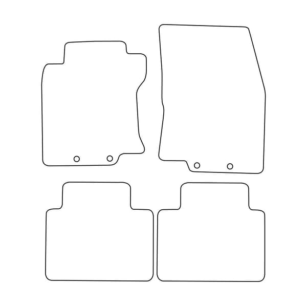 Komplett set velourmattor för att passa Nissan X-trail III T32 2014-2021 - röda detaljer