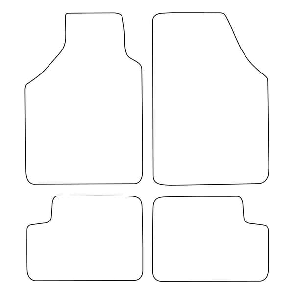 Set med golvmattor i velour som passar Opel Agila IA 2000-2007 - röda detaljer