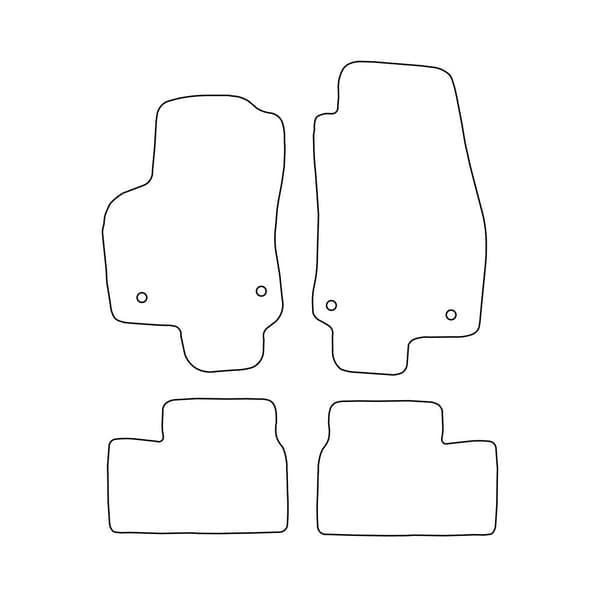 Set med golvmattor i velour för Opel Astra H 2004-2009 - röda detaljer
