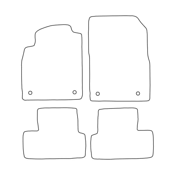 Set med golvmattor i velour för Opel Astra J IV 2009-2015 - röda detaljer